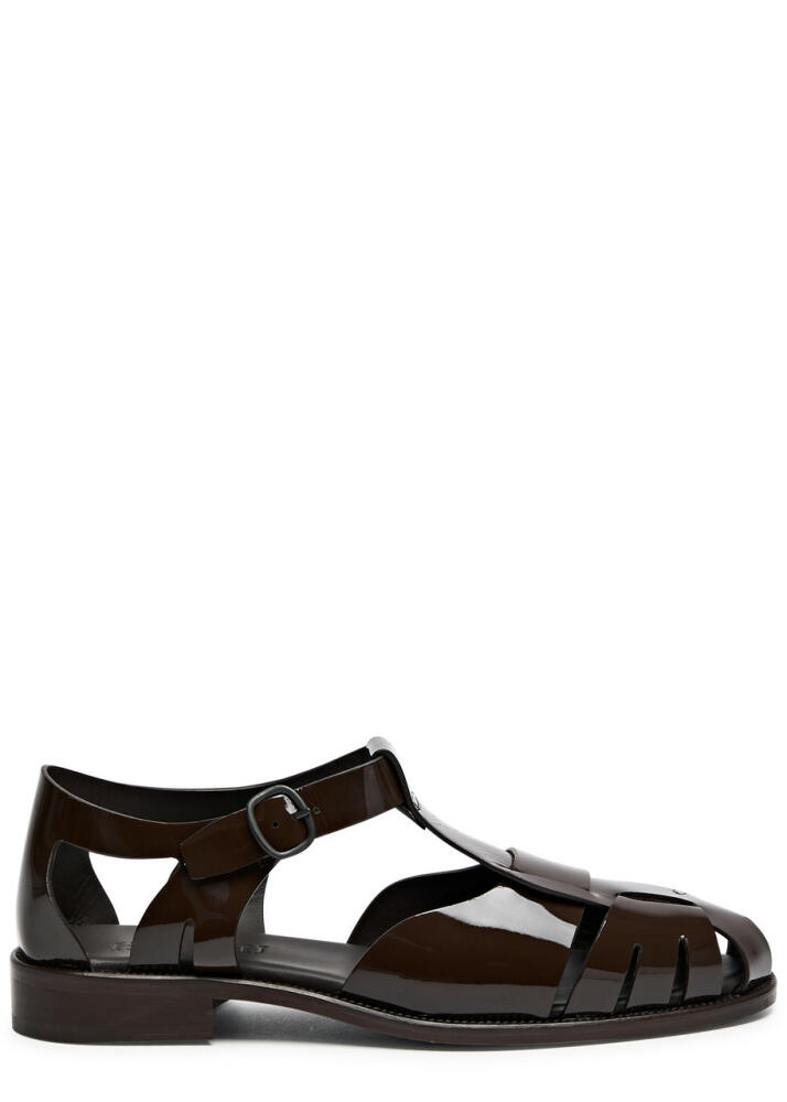 Hereu Pesca Glossed Leather Sandals - Brown Cover