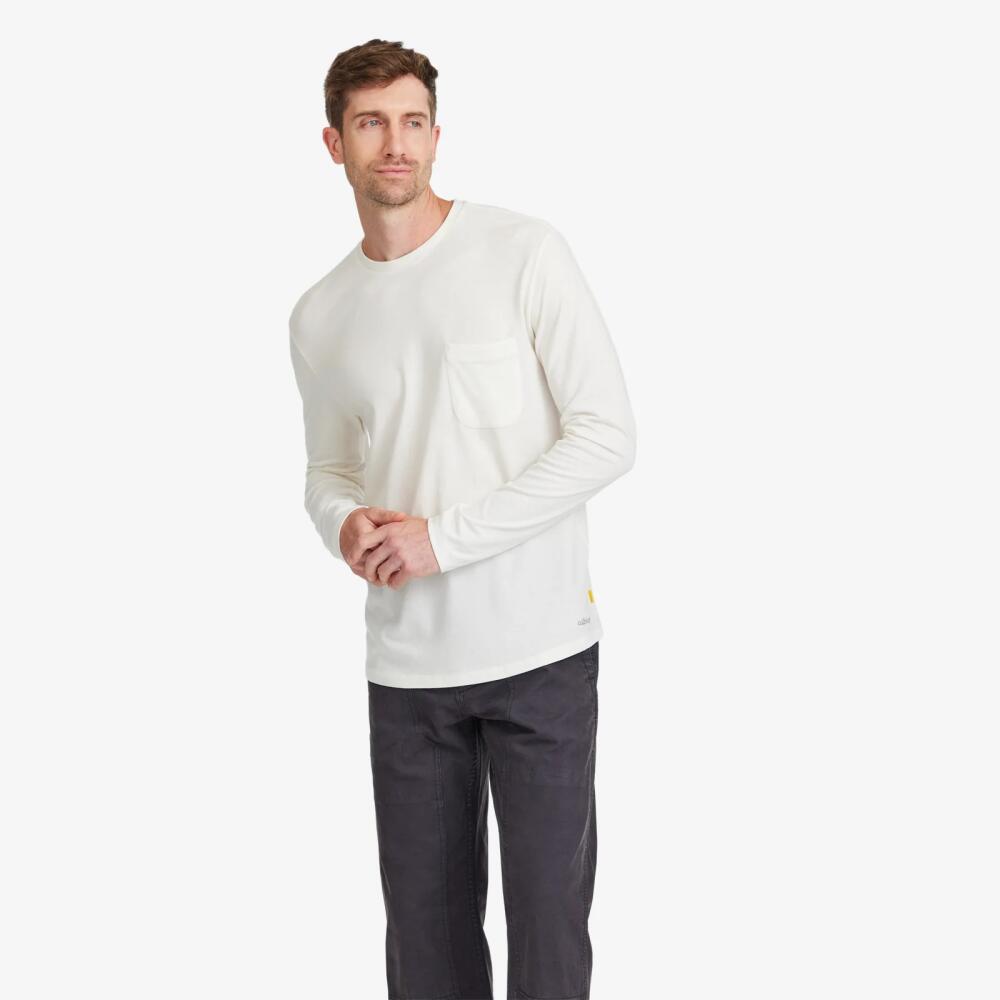 Allbirds Men's Soft Merino Long Sleeve Tee, White Cover