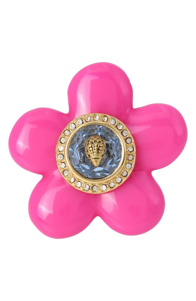 Kurt Geiger London Eagle Head Crystal Flower Ring in Pink Cover