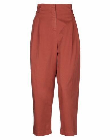 Fabiana Filippi Woman Pants Brick red Cotton, Elastane Cover