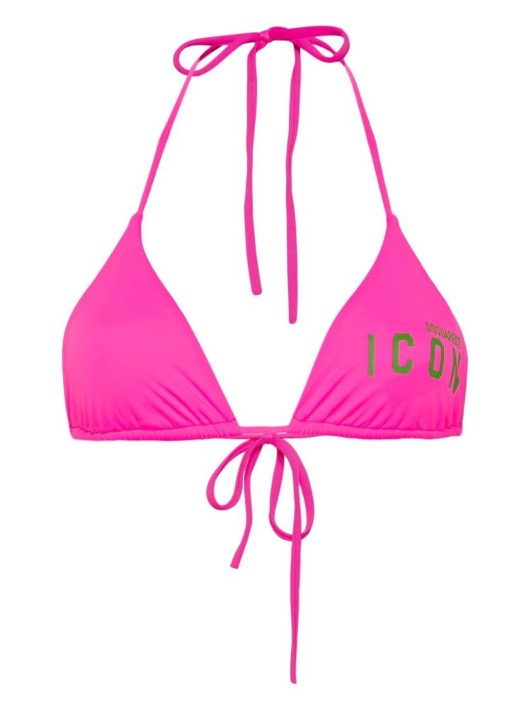 DSQUARED2 Be Icon triangle bikini top - Pink Cover