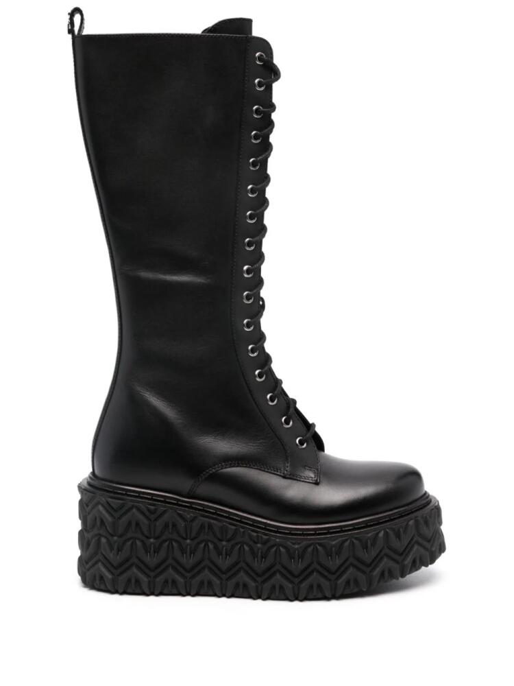 Patrizia Pepe Fly-embossed wedge boots - Black Cover