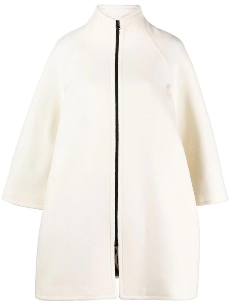 Gianluca Capannolo zipped high-neck felted coat - White Cover