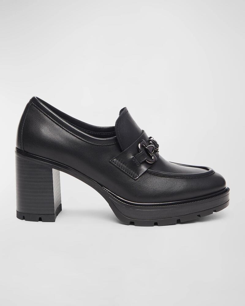 NeroGiardini Leather Bit Heeled Loafers Cover