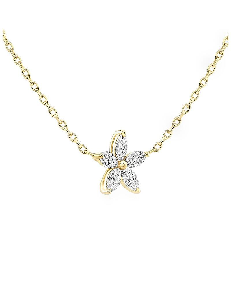 Vrai Lab-Grown Diamond Blossom Necklace in 14K Yellow Gold, .50ctw Marquise Lab Grown Diamonds, 18 Cover