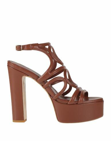 Paolo Mattei Woman Sandals Brown Leather Cover