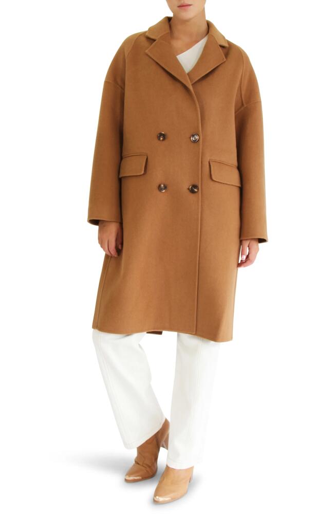 Belle & Bloom Amnesia Oversize Double Breasted Wool Blend Coat in Camel Cover