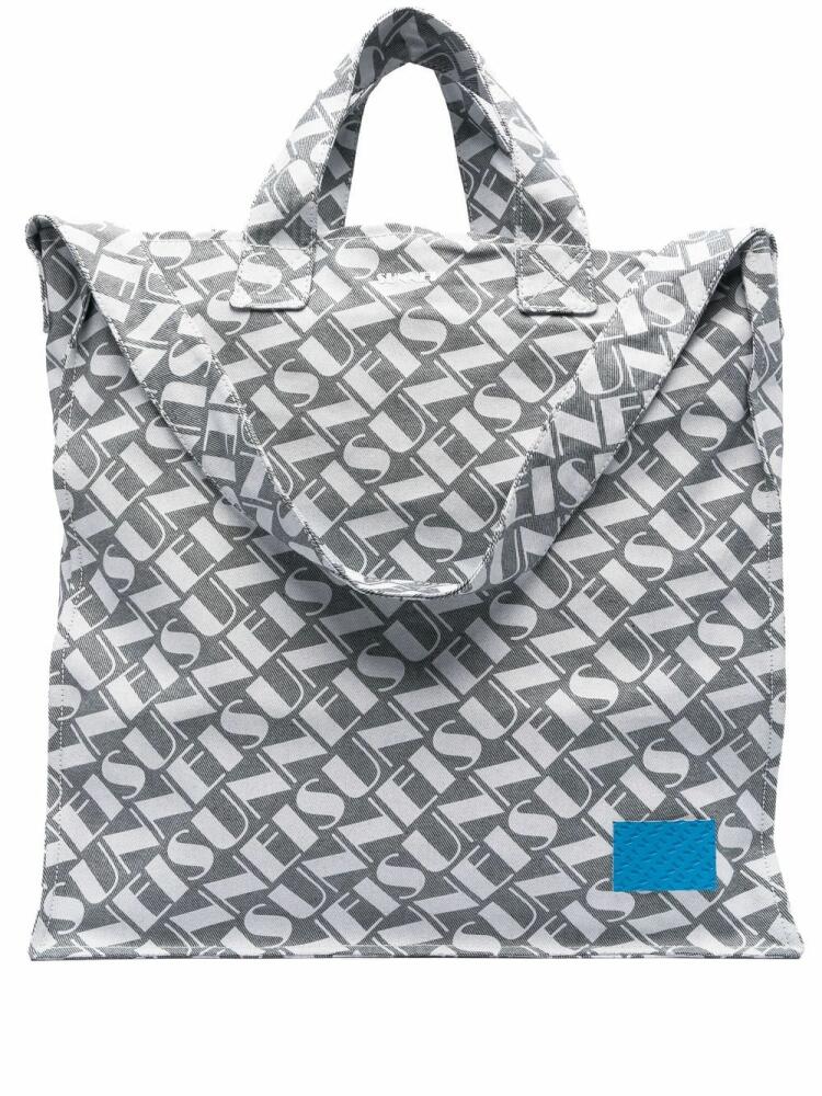 Sunnei all-over logo-print tote bag - White Cover