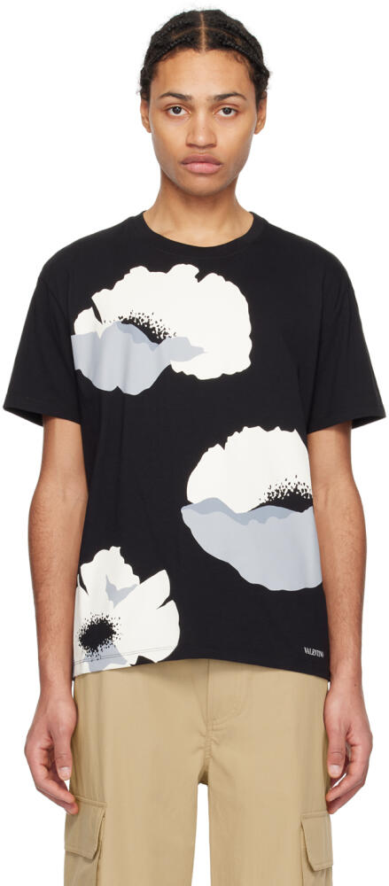 Valentino Black Floral T-Shirt Cover