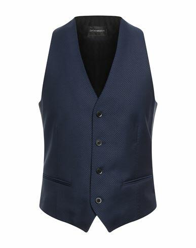 Emporio Armani Man Tailored Vest Blue Virgin Wool Cover