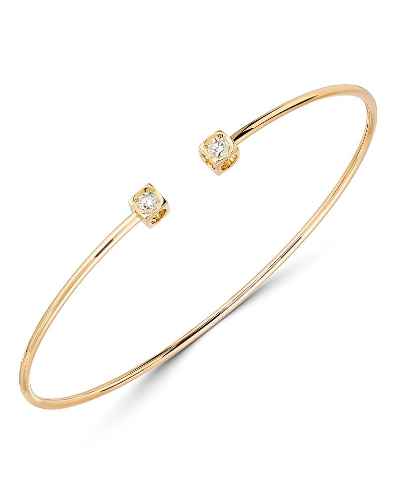 dinh van 18K Yellow Gold Le Cube Diamant Bangle Bracelet with Diamonds Cover