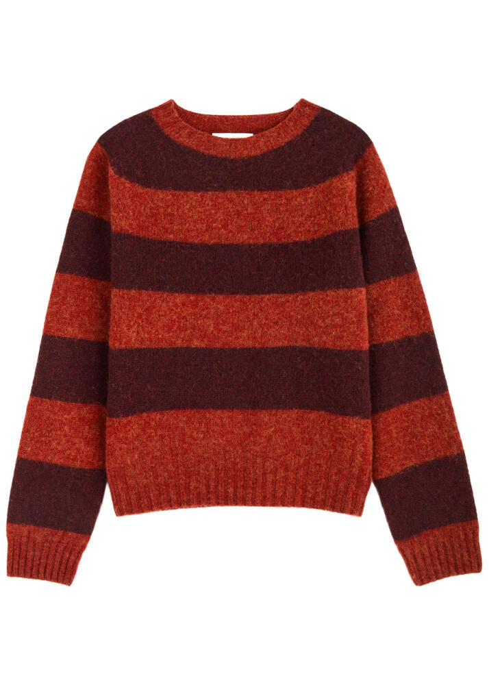 Ymc Jets Striped Wool Jumper - Burgundy Cover