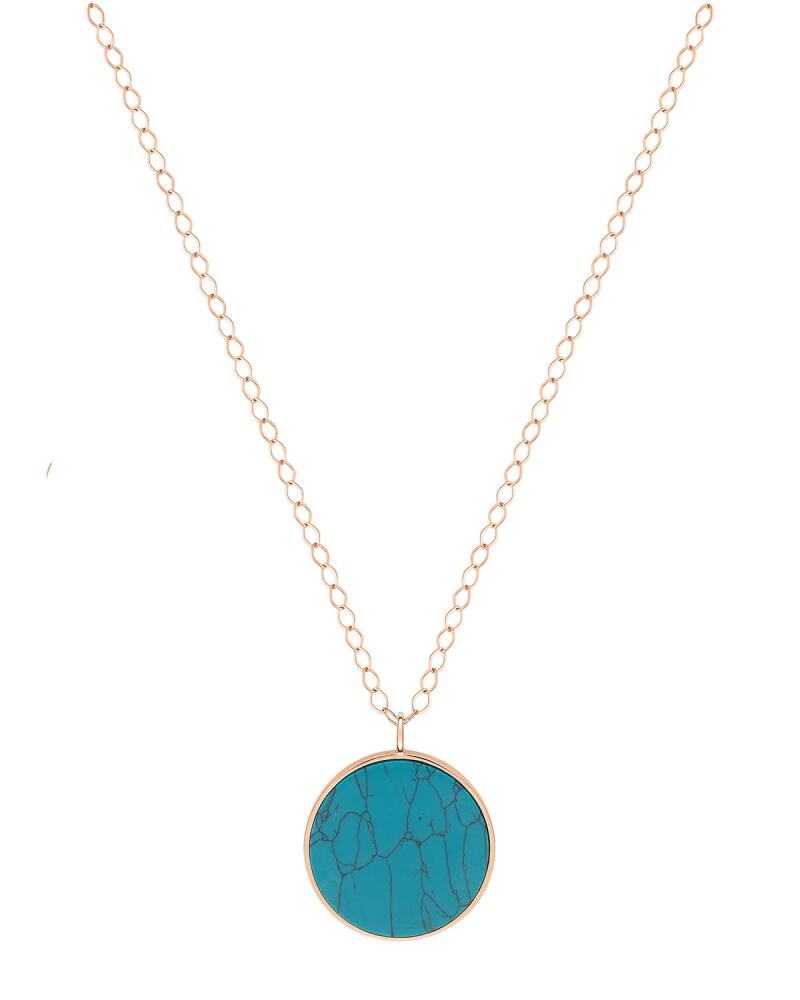 GINETTE NY Jumbo Turquoise Disc on Chain Necklace Cover