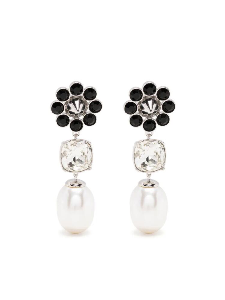 Shrimps Terry faux pearl-embellished earrings - Black Cover