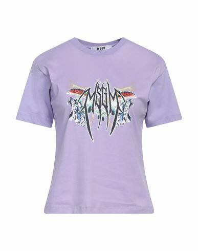 Msgm Woman T-shirt Lilac Cotton Cover