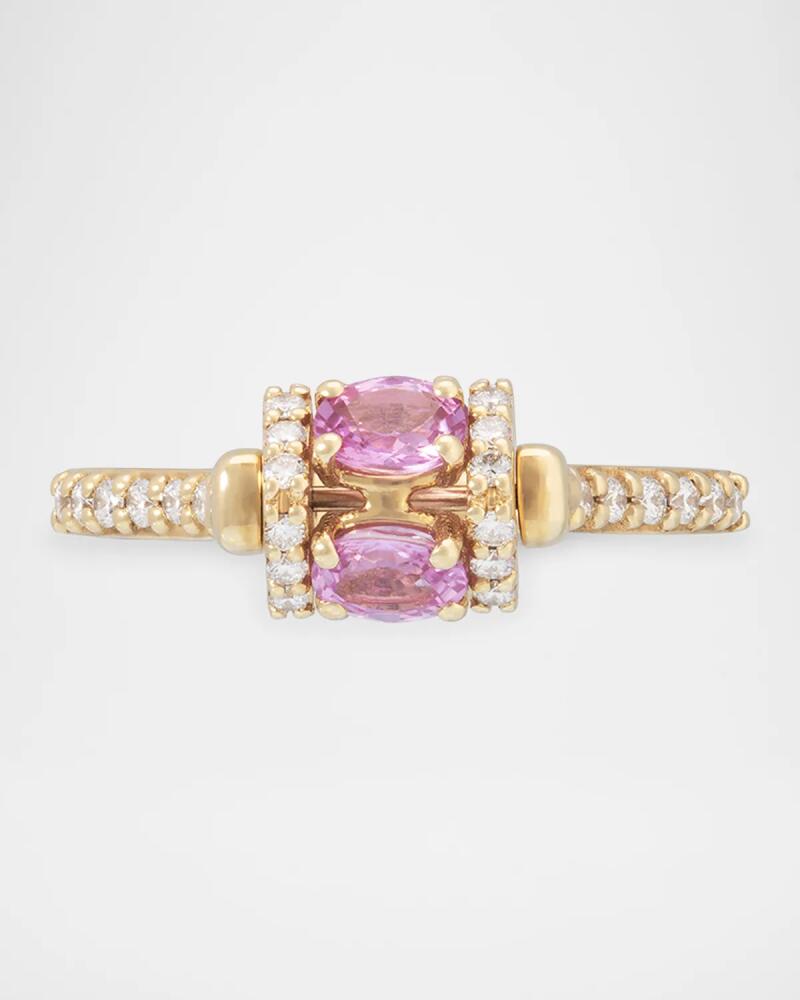 Miseno Procida 18K Yellow Gold Pink Sapphire and Diamond Ring Cover