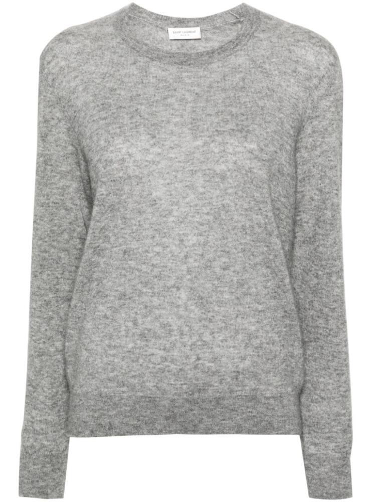 Saint Laurent mélange cashmere-blend jumper - Grey Cover