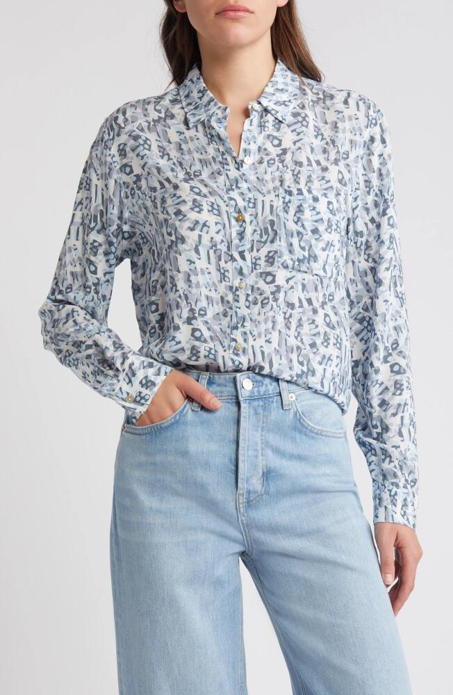 Rails Josephine Abstract Print Button-Up Shirt in Blue Abstract Cover