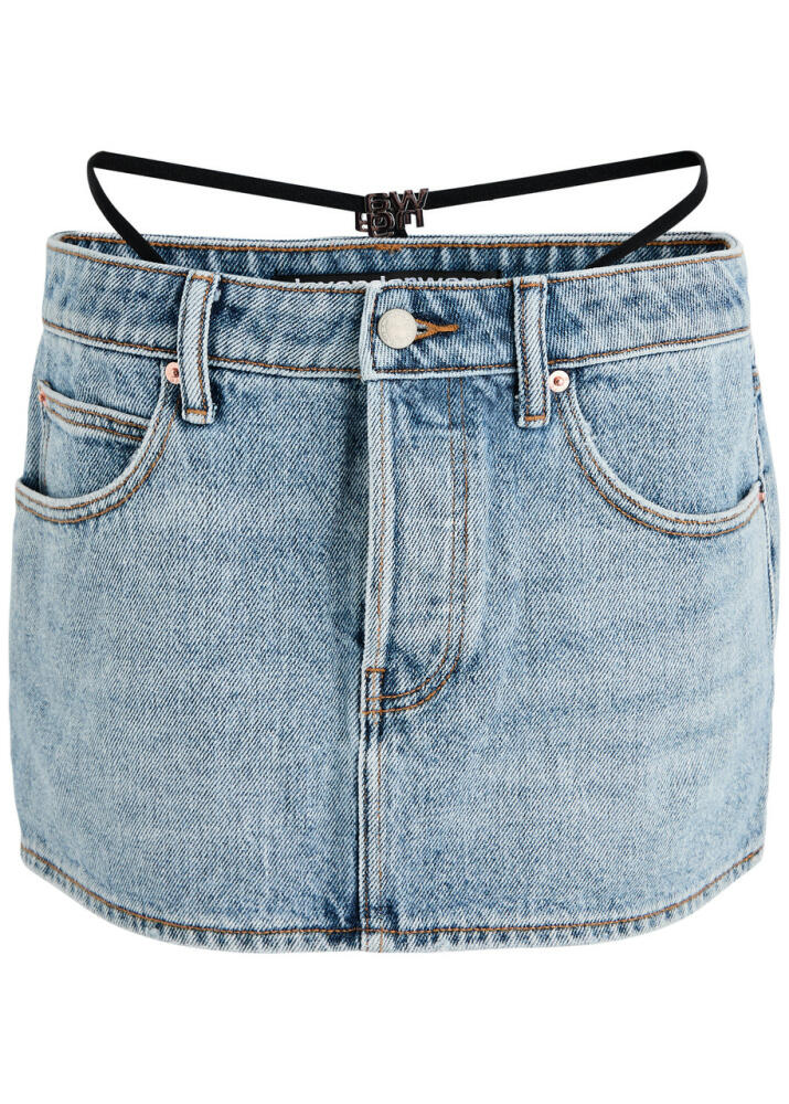 Alexanderwang.t Thong-effect Denim Mini Skirt - Light Blue Cover