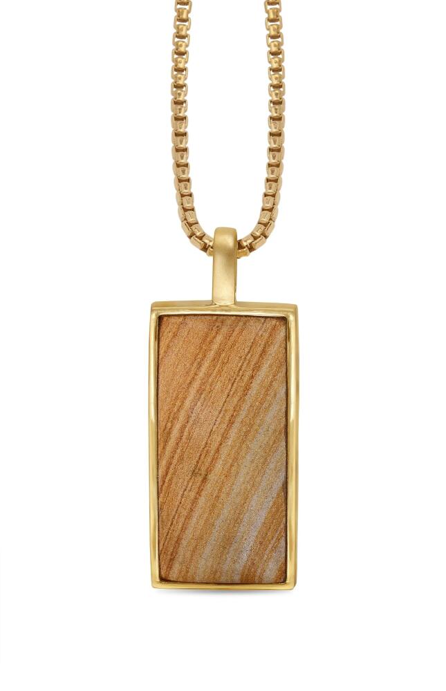 LuvMyJewelry Wood Jasper Sterling Silver Men Tag Necklace in 14Kt Gold Vermeil On Sterling Cover