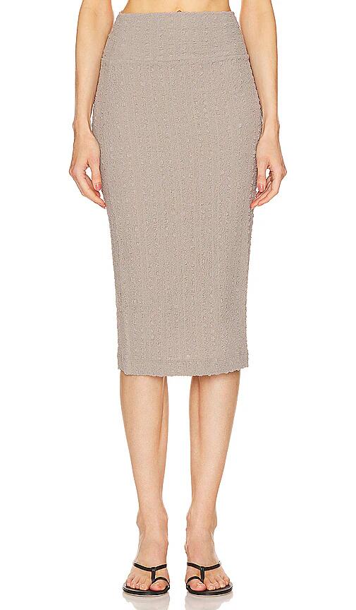 Enza Costa Puckered Pencil Skirt in Taupe Cover