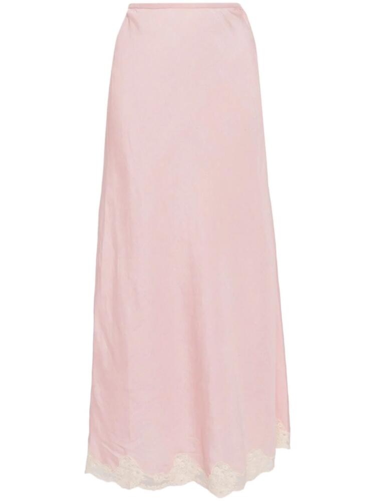 Rixo lace-trim maxi skirt - Pink Cover