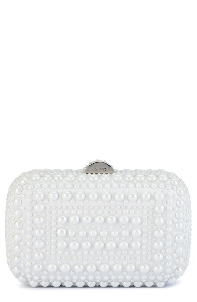 Olga Berg Ari Hotfix Imitation Pearl Clutch in White Cover