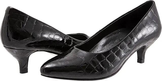 Trotters Kiera (Black Croco Patent) Women's 1-2 inch heel Shoes Cover