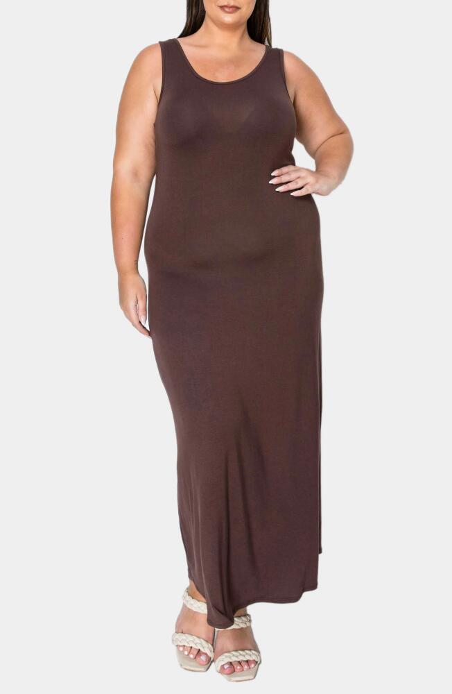 L I V D Everyday Essential Tank Maxi Dress in Brown Cover