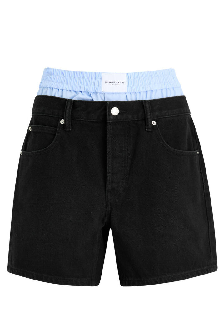 Alexanderwang.t Boxer-effect Denim Shorts - Black Cover