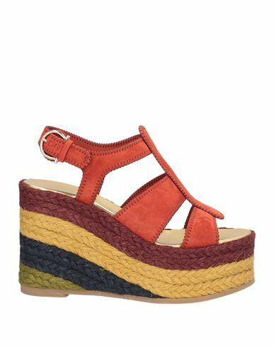 Ferragamo Woman Espadrilles Brick red Soft Leather Cover