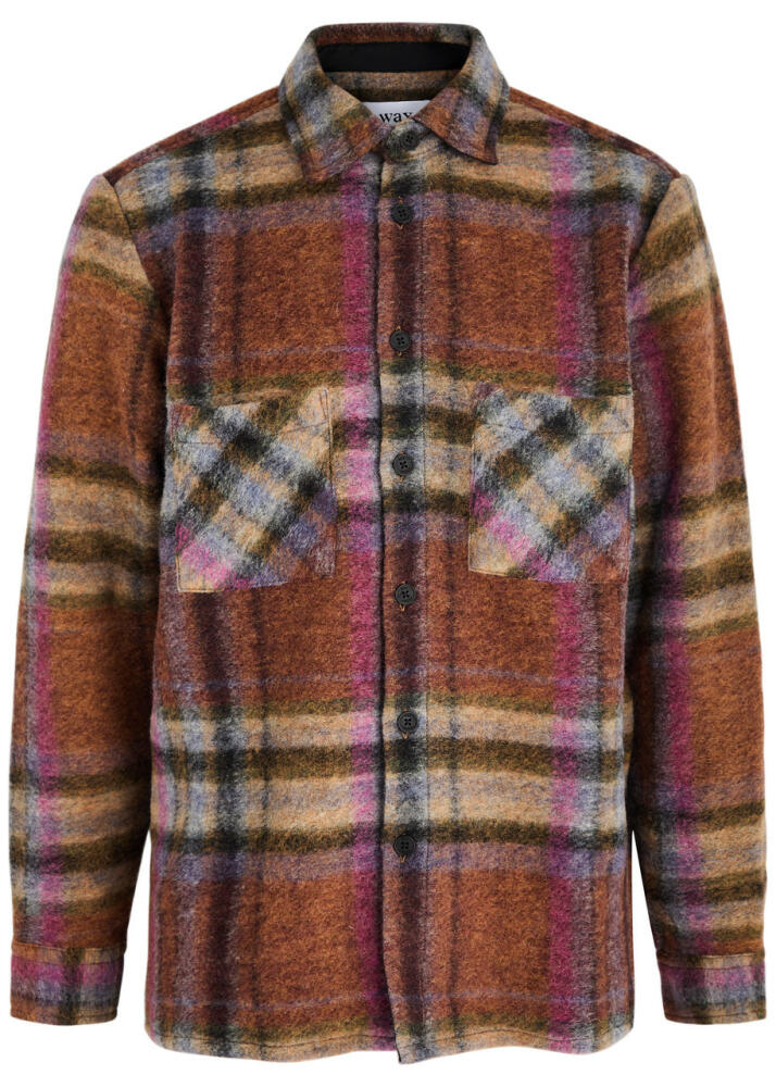 Wax London Whiting Checked Wool-blend Overshirt - Cover