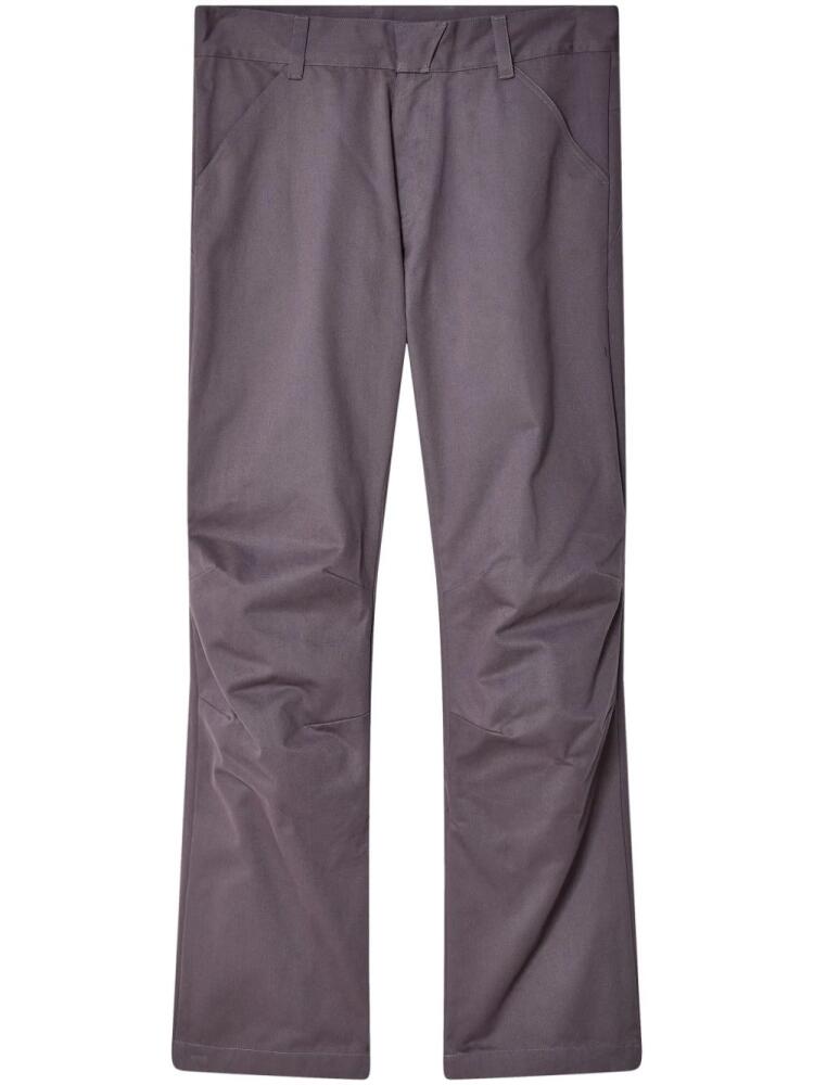 Olly Shinder zip-detailing cotton straight-leg trousers - Purple Cover