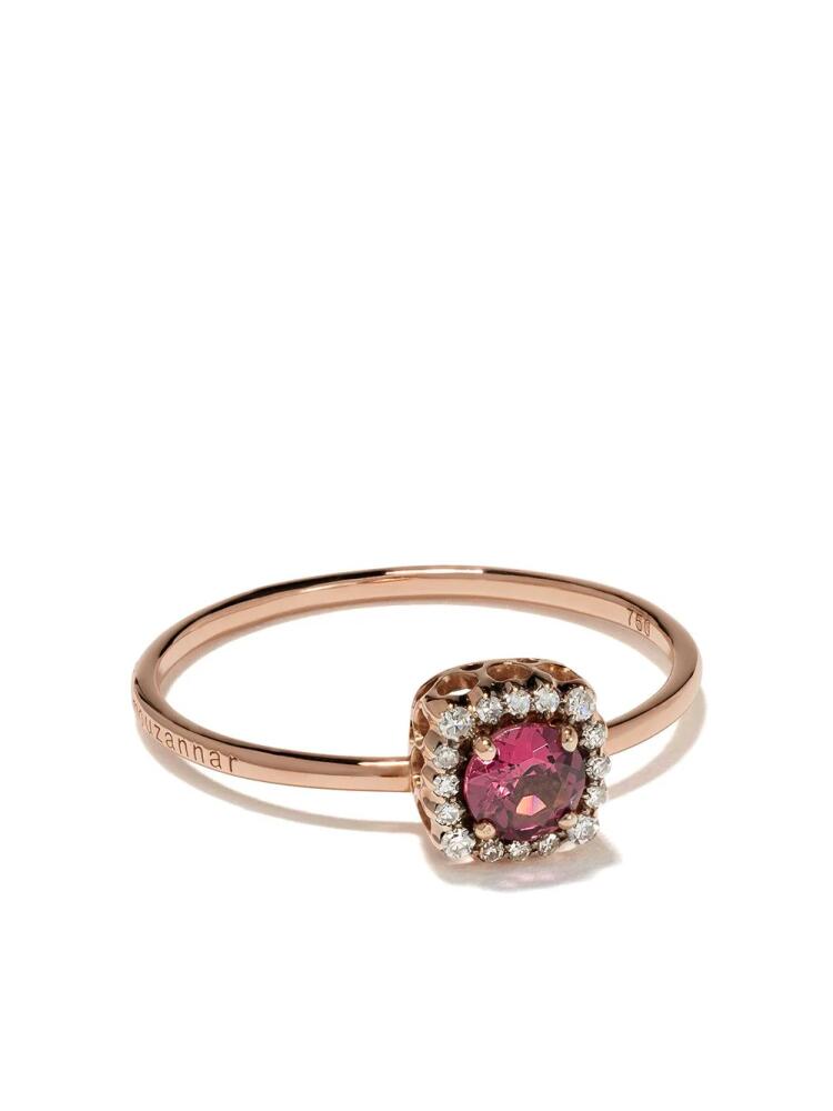 Selim Mouzannar 18kt rose gold diamond rhodolite Beirut ring - Pink Cover