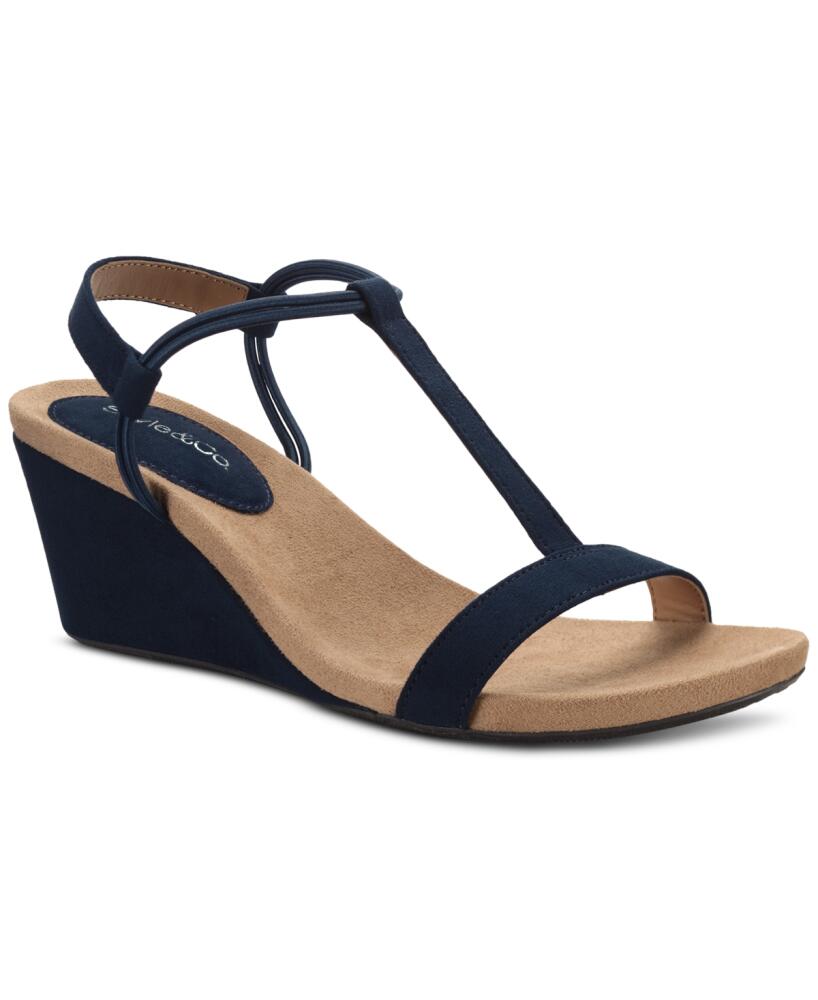 Style & Co Women's Mulan Wedge Sandals, Created for Macy's - Navy Cover