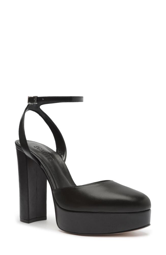 Schutz Mila Ankle Strap Platform Pump in Black Cover