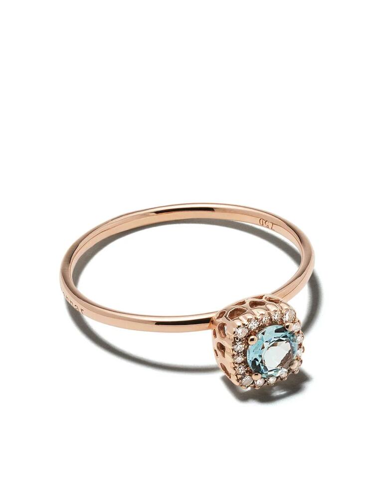 Selim Mouzannar 18kt rose gold aquamarine diamond cocktail ring - Pink Cover