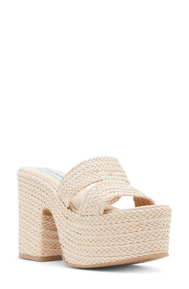 Steve Madden Gianni Platform Slide Sandal in Natural Cover