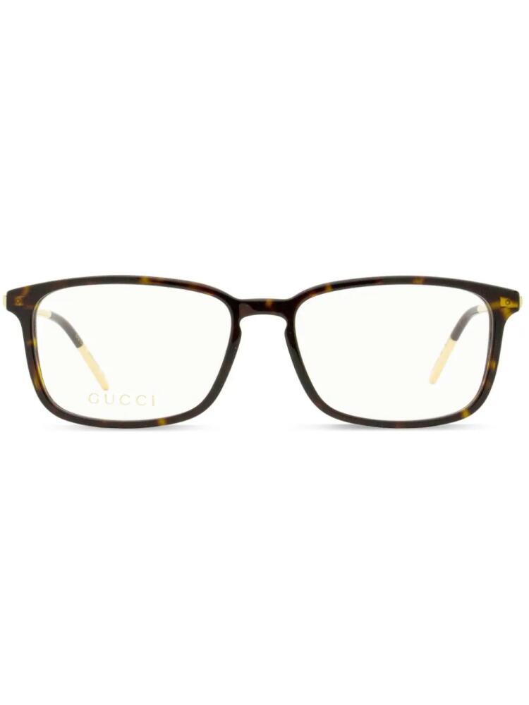 Gucci Eyewear tortoiseshell rectangle-frame glasses - Brown Cover