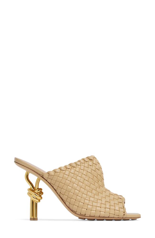 Bottega Veneta Knot Heel Intrecciato Slide Sandal in Cane Sugar Cover