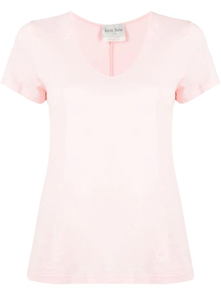 Forte Forte scoop-neck T-shirt - Pink Cover