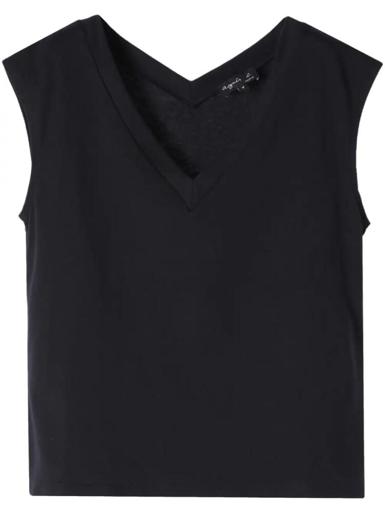 agnès b. Kazi cotton tank top - Black Cover