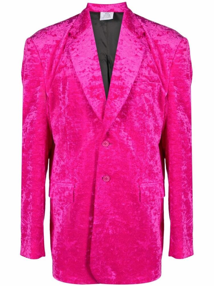 VETEMENTS single-breasted blazer - Pink Cover