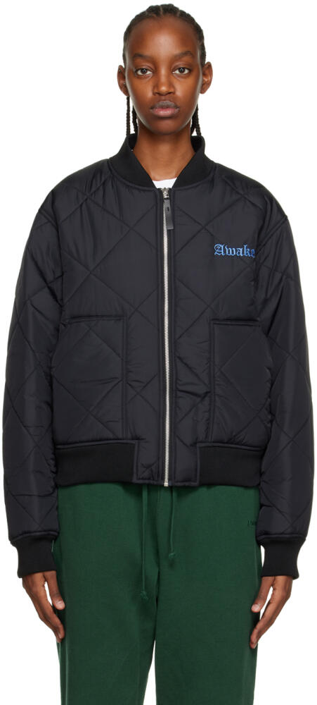 Awake NY Black Patch Bomber Jacket Cover