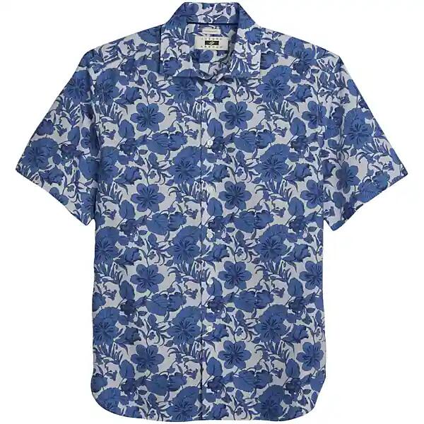 Joseph Abboud Big & Tall Men's Nocturnal Floral Short Sleeve Sport Shirt Dark Blue Cover