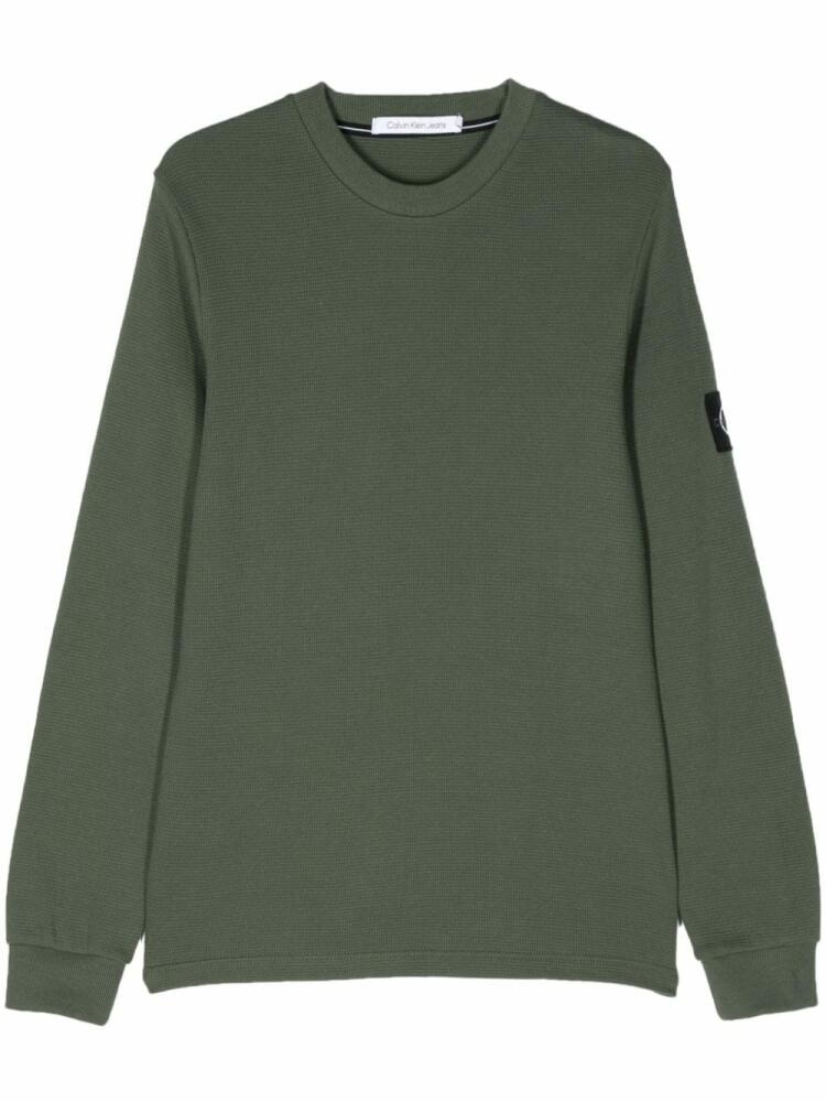 Calvin Klein Jeans Slim Waffle jumper - Green Cover