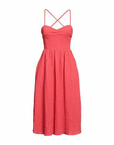 Desigual Woman Midi dress Coral Lyocell, Polyester, Elastane Cover