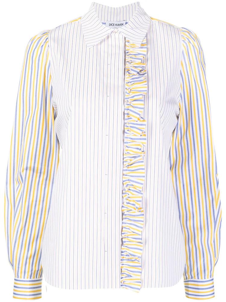 Dice Kayek ruffled stripe shirt - Yellow Cover