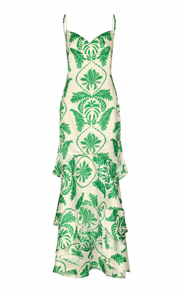 Andres Otalora - Arte Cubano Ruffled Twill Maxi Dress - Green Cover