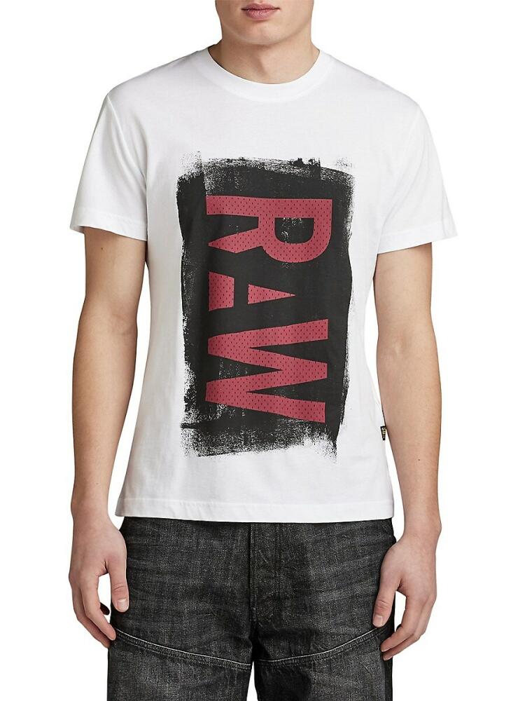 G-Star RAW Men's Painted Raw Logo T-Shirt - White Cover